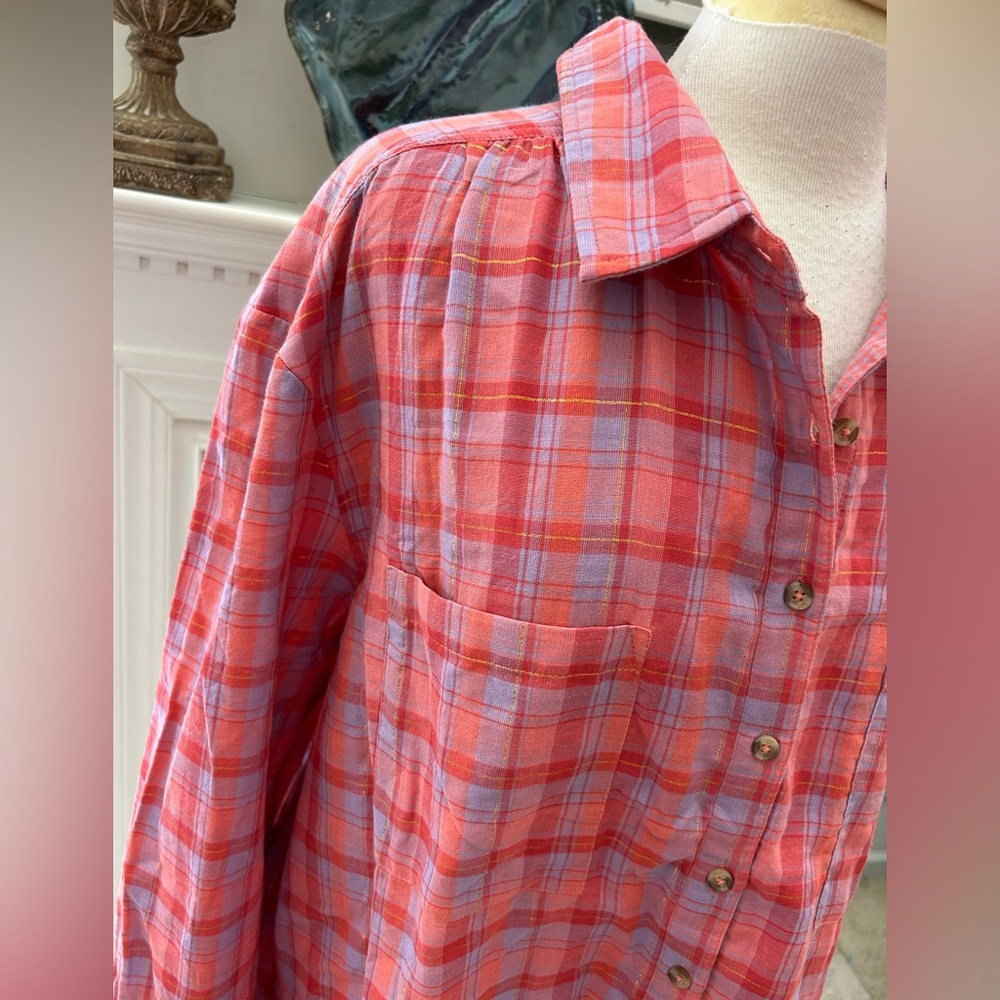 Anthro/Seen Worn Kept Plaid Button-Down Shirt - Picture 5 of 14